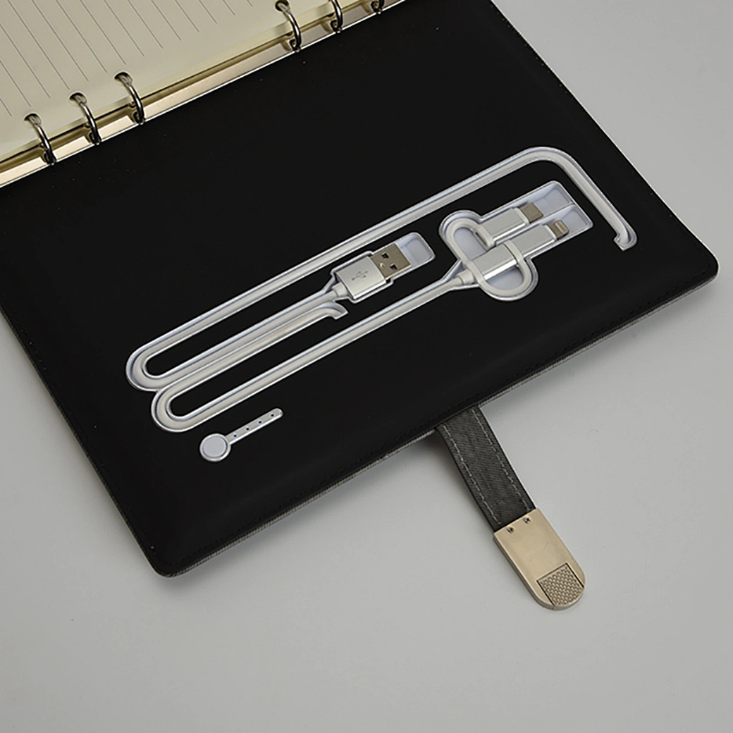 Premium A5 Organizer Wireless Charger notebook with 10000 mAh Power bank and USB Flash Drive